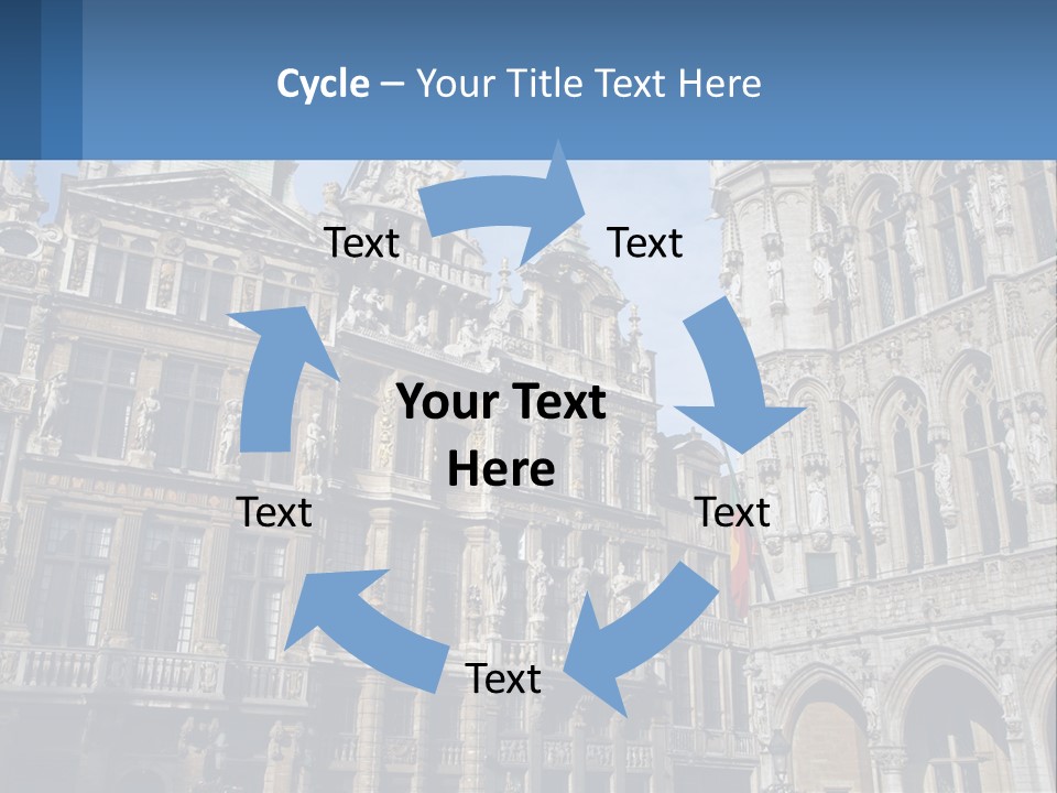 A Large Building With A Clock Tower In The Middle Of It PowerPoint Template