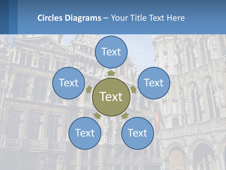 A Large Building With A Clock Tower In The Middle Of It PowerPoint Template