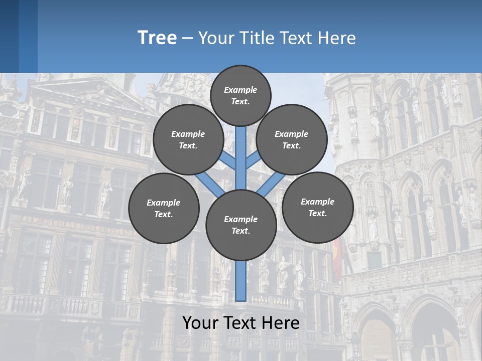 A Large Building With A Clock Tower In The Middle Of It PowerPoint Template