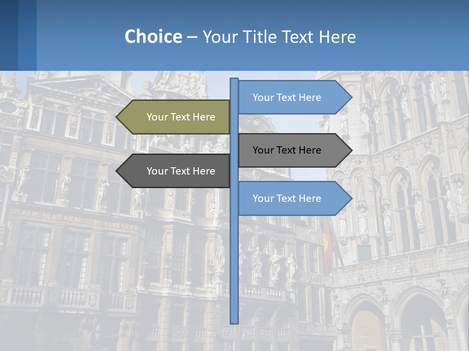 A Large Building With A Clock Tower In The Middle Of It PowerPoint Template