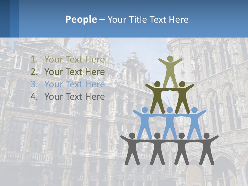 A Large Building With A Clock Tower In The Middle Of It PowerPoint Template