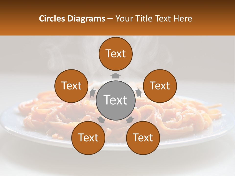 A Plate Of Spaghetti With Smoke Coming Out Of It PowerPoint Template