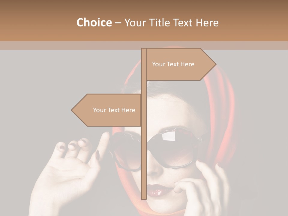 A Woman Wearing Sunglasses And A Red Scarf PowerPoint Template