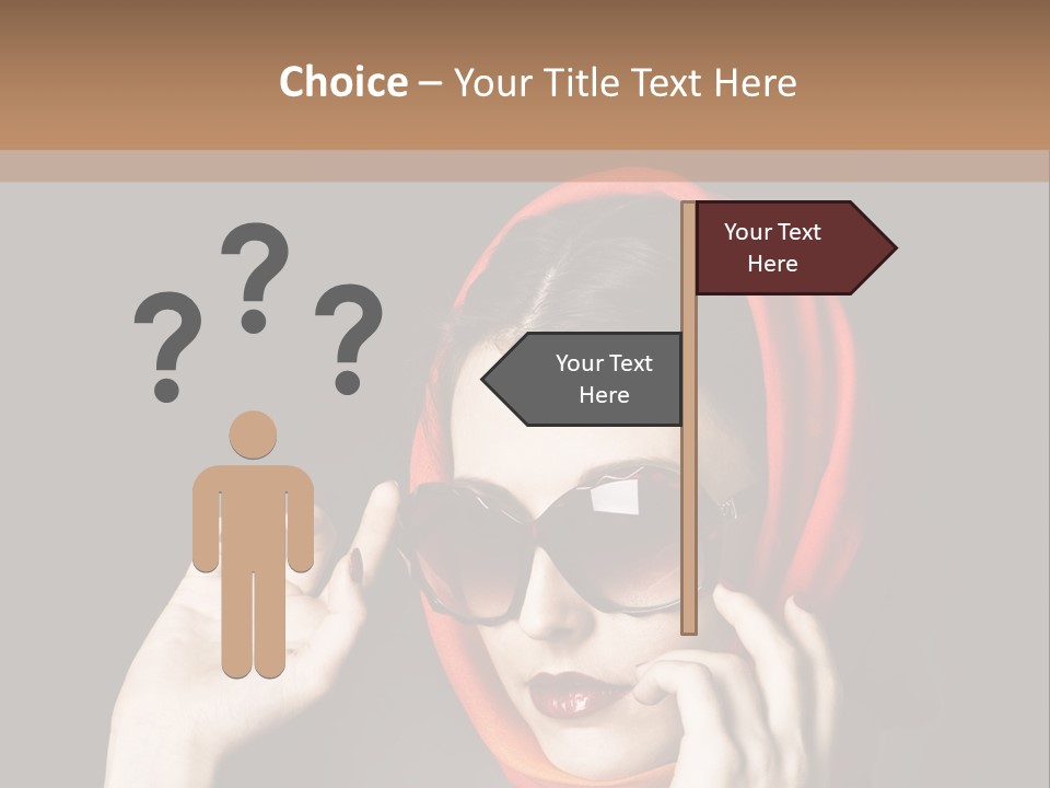 A Woman Wearing Sunglasses And A Red Scarf PowerPoint Template