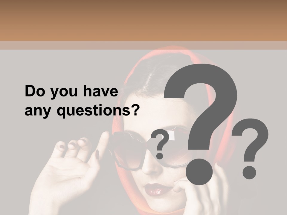 A Woman Wearing Sunglasses And A Red Scarf PowerPoint Template