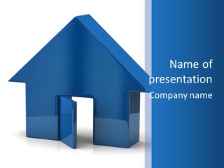 A Blue House Powerpoint Presentation Template PowerPoint Template