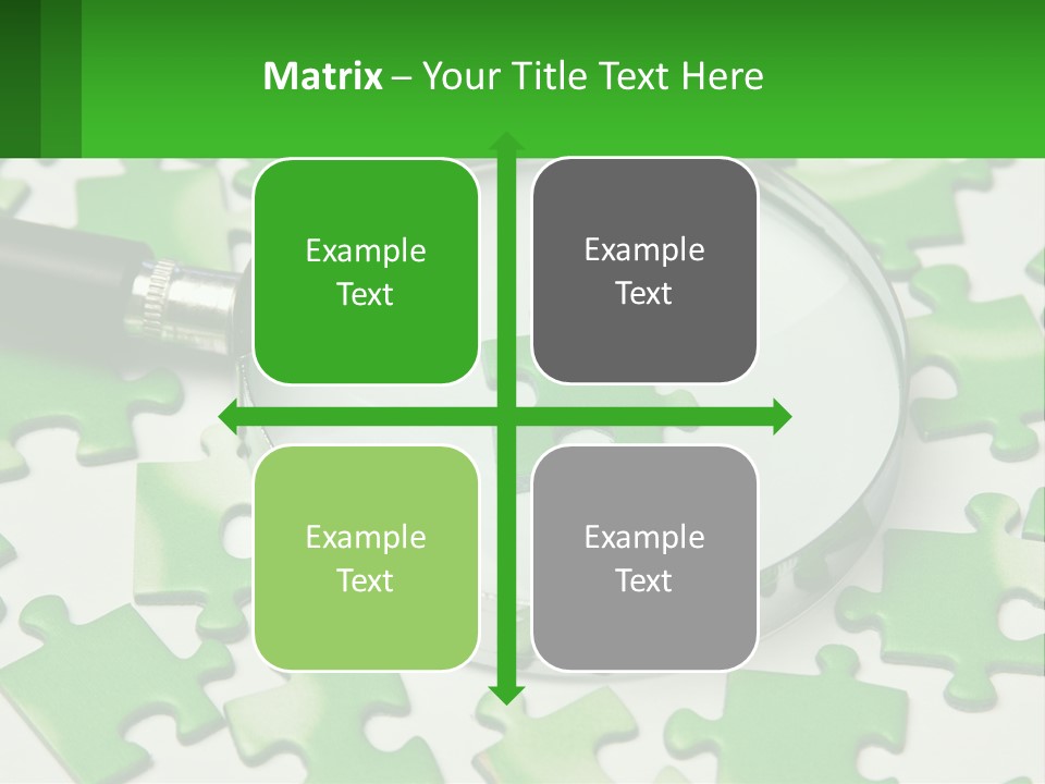 A Magnifying Glass With A Piece Of Puzzle On It PowerPoint Template
