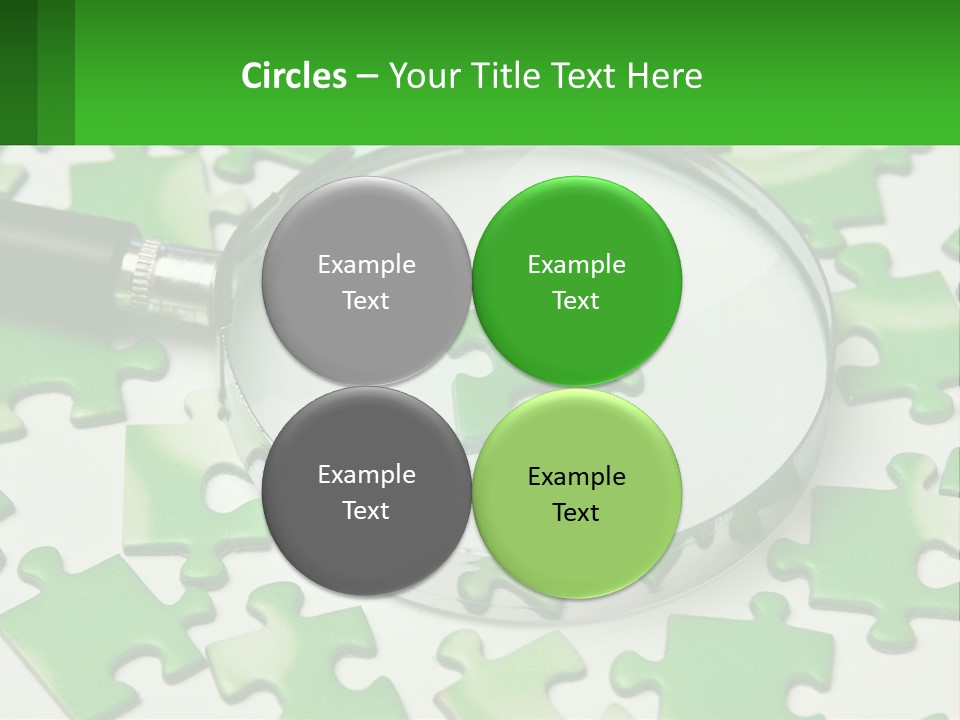 A Magnifying Glass With A Piece Of Puzzle On It PowerPoint Template