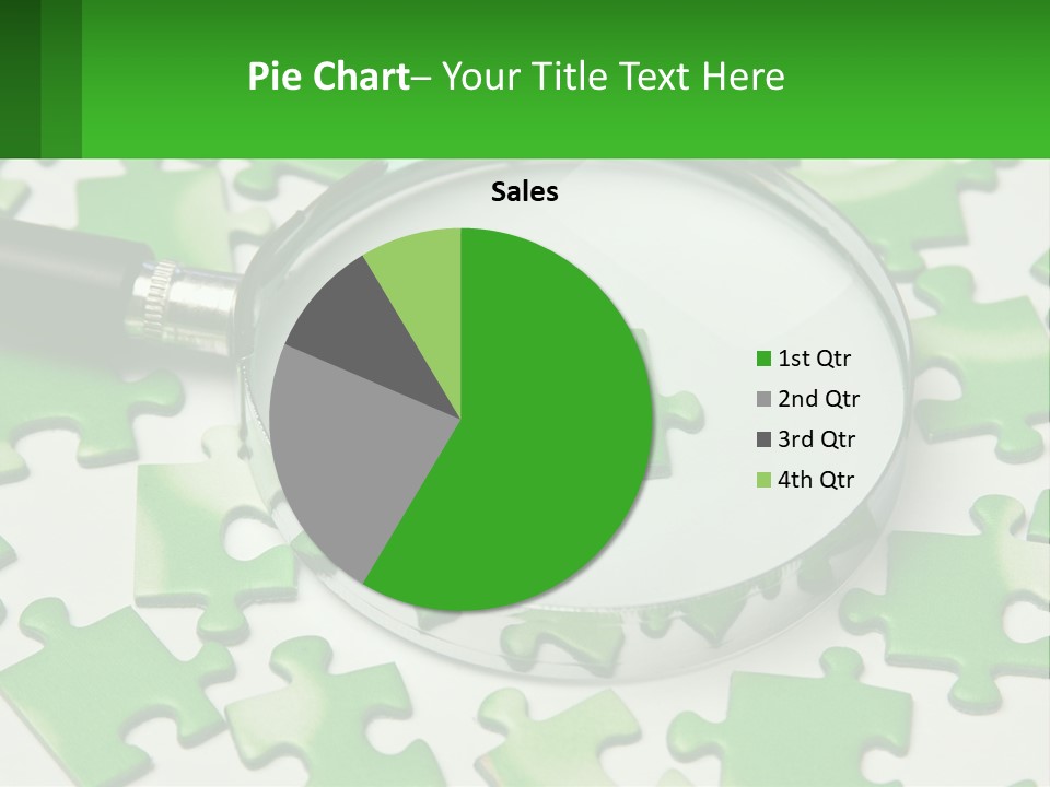 A Magnifying Glass With A Piece Of Puzzle On It PowerPoint Template