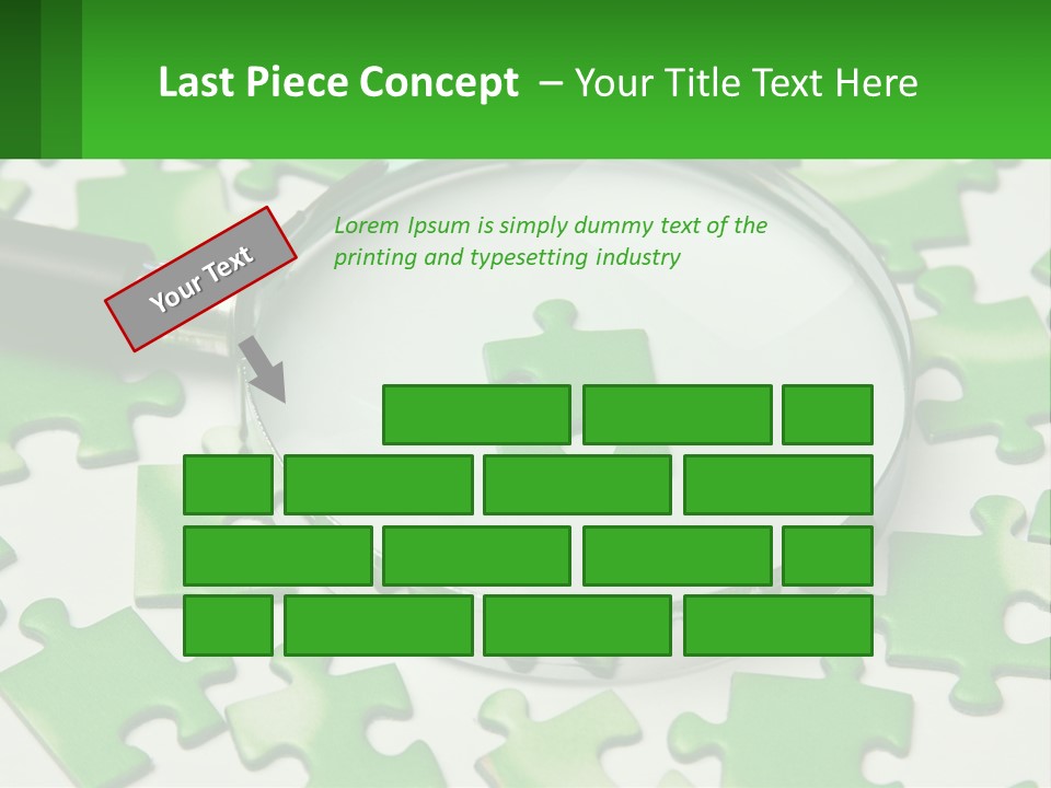 A Magnifying Glass With A Piece Of Puzzle On It PowerPoint Template