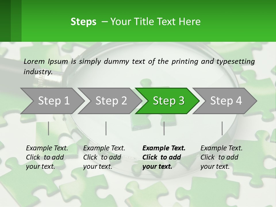 A Magnifying Glass With A Piece Of Puzzle On It PowerPoint Template