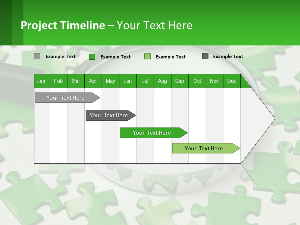 A Magnifying Glass With A Piece Of Puzzle On It PowerPoint Template