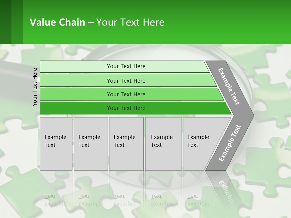 A Magnifying Glass With A Piece Of Puzzle On It PowerPoint Template