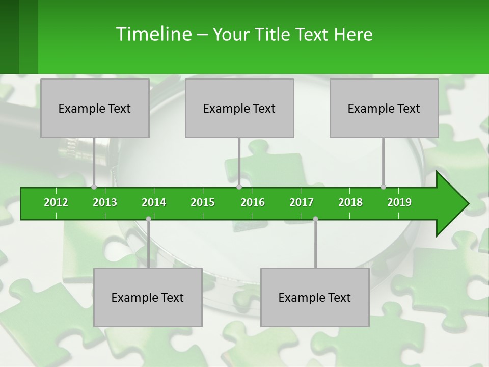 A Magnifying Glass With A Piece Of Puzzle On It PowerPoint Template