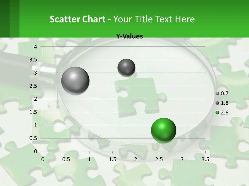 A Magnifying Glass With A Piece Of Puzzle On It PowerPoint Template