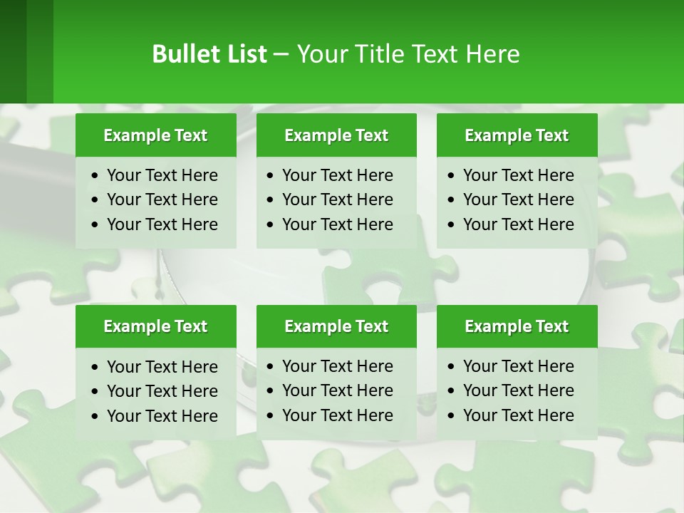 A Magnifying Glass With A Piece Of Puzzle On It PowerPoint Template