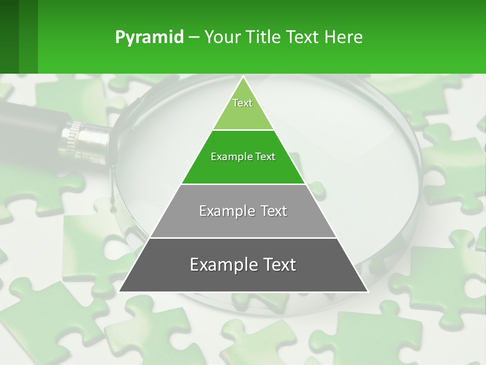 A Magnifying Glass With A Piece Of Puzzle On It PowerPoint Template