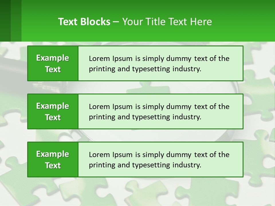 A Magnifying Glass With A Piece Of Puzzle On It PowerPoint Template