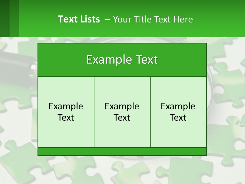 A Magnifying Glass With A Piece Of Puzzle On It PowerPoint Template