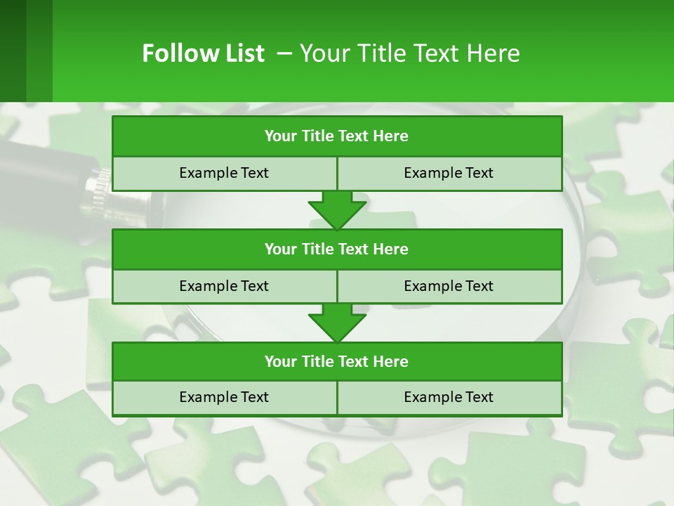 A Magnifying Glass With A Piece Of Puzzle On It PowerPoint Template