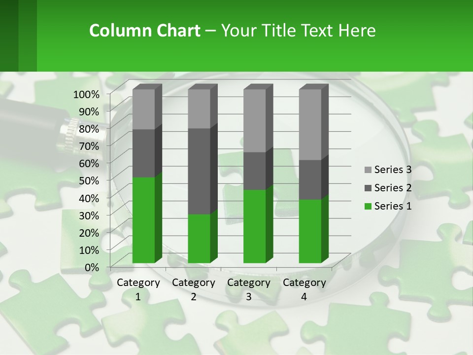 A Magnifying Glass With A Piece Of Puzzle On It PowerPoint Template