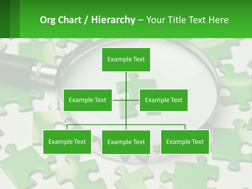 A Magnifying Glass With A Piece Of Puzzle On It PowerPoint Template