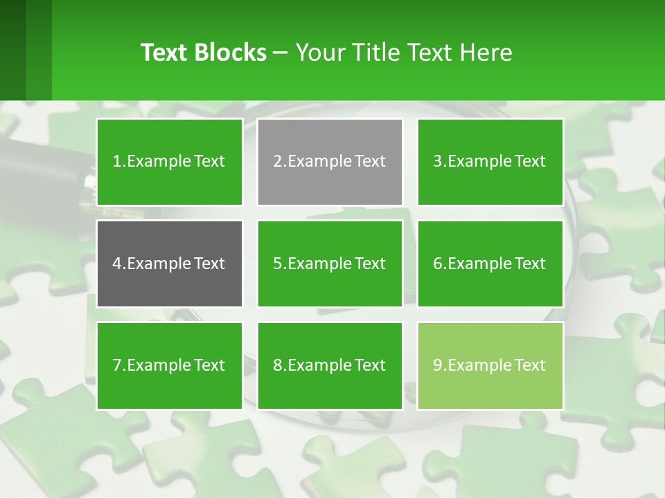 A Magnifying Glass With A Piece Of Puzzle On It PowerPoint Template