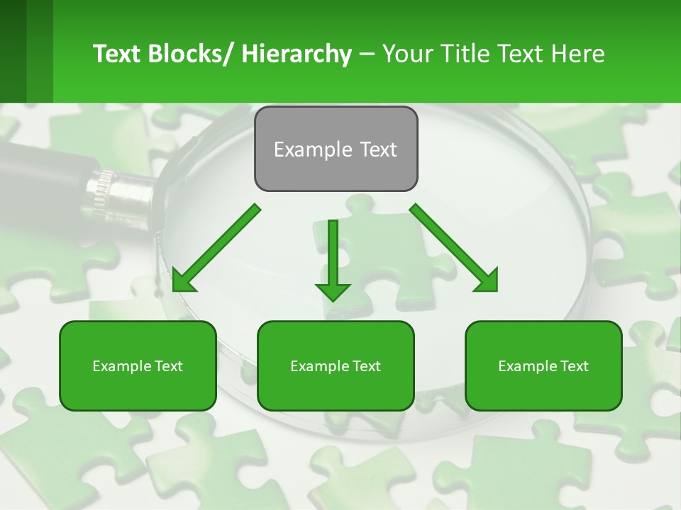 A Magnifying Glass With A Piece Of Puzzle On It PowerPoint Template
