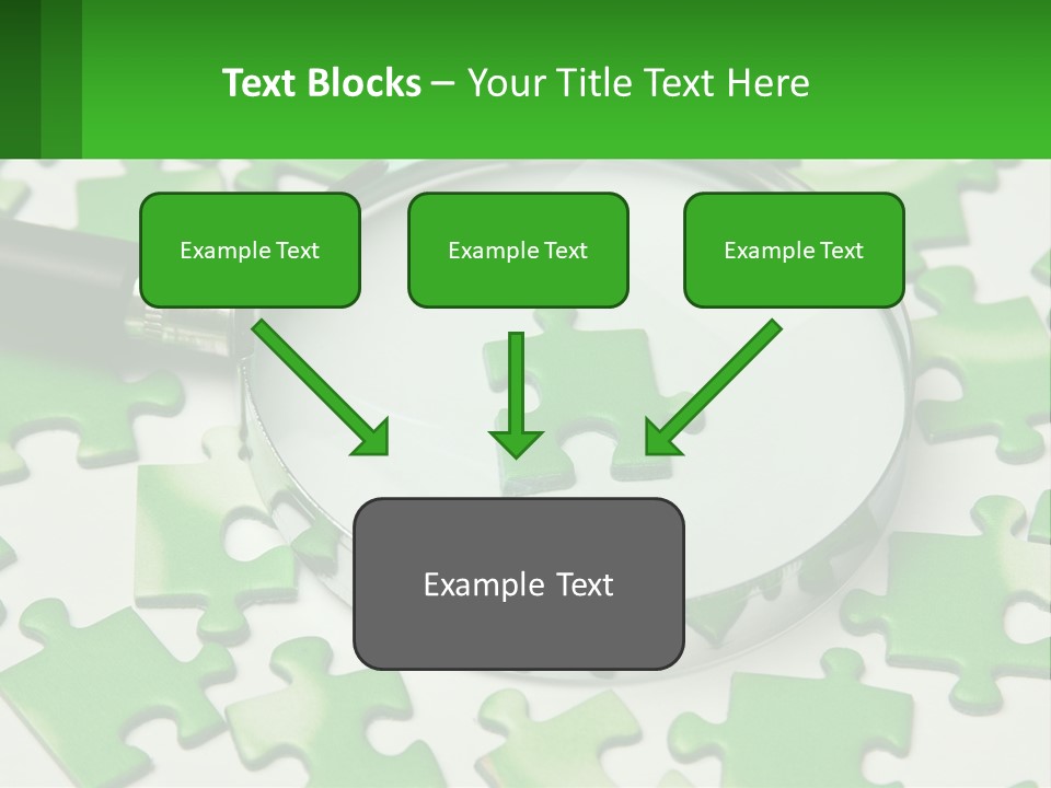 A Magnifying Glass With A Piece Of Puzzle On It PowerPoint Template