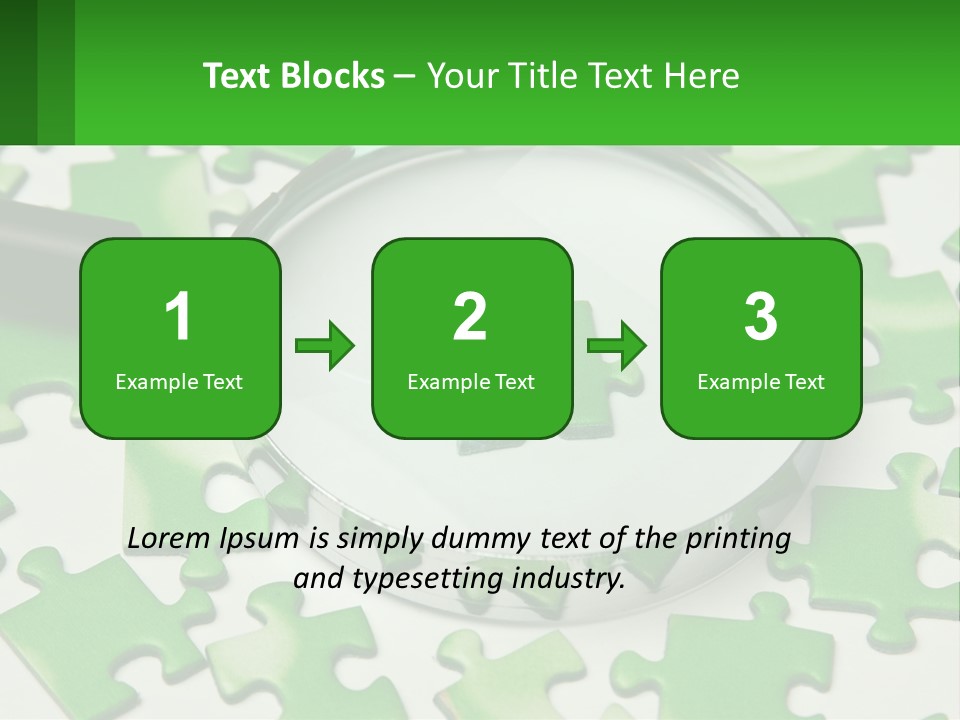 A Magnifying Glass With A Piece Of Puzzle On It PowerPoint Template