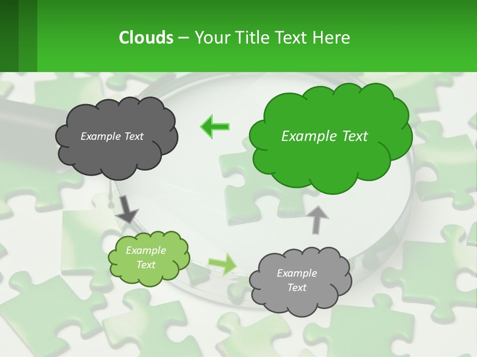 A Magnifying Glass With A Piece Of Puzzle On It PowerPoint Template