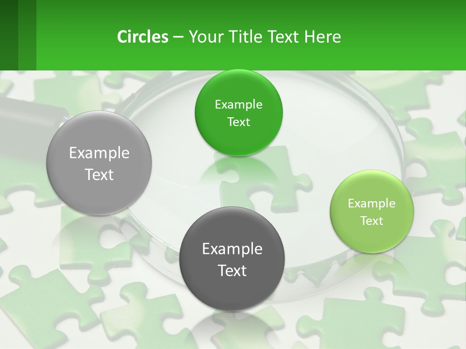 A Magnifying Glass With A Piece Of Puzzle On It PowerPoint Template