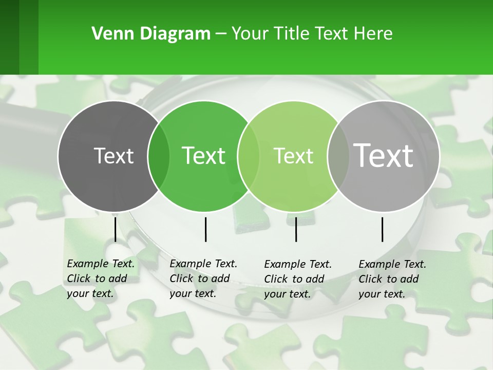 A Magnifying Glass With A Piece Of Puzzle On It PowerPoint Template