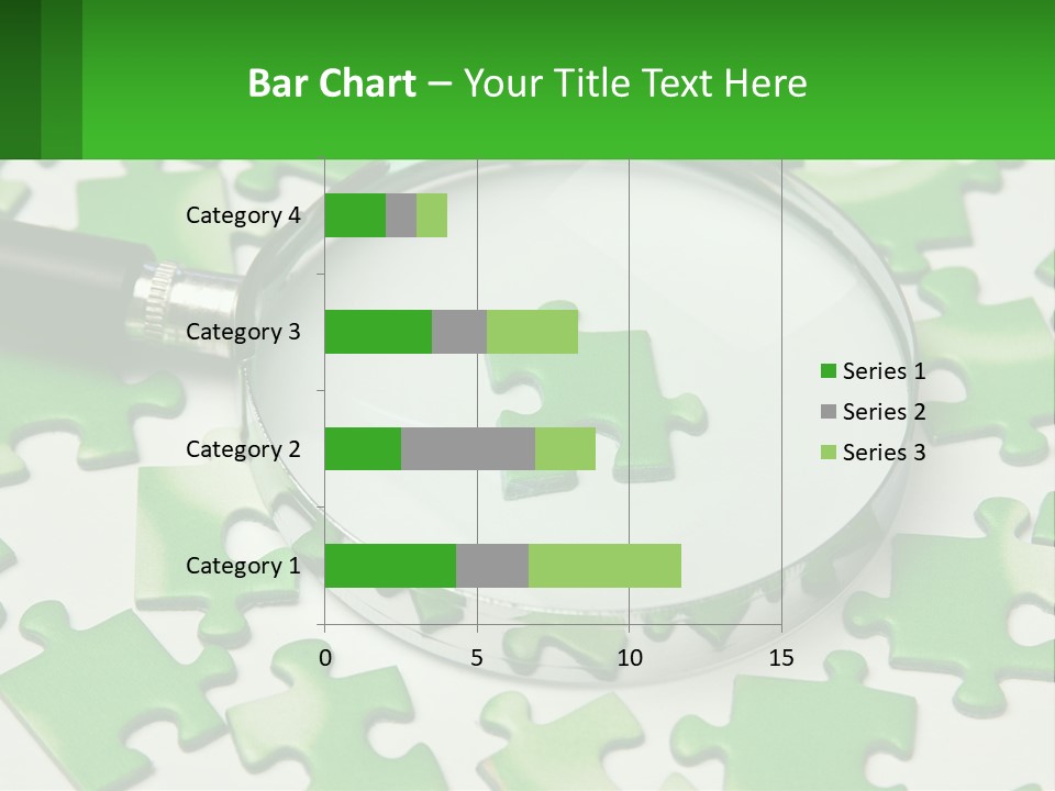 A Magnifying Glass With A Piece Of Puzzle On It PowerPoint Template