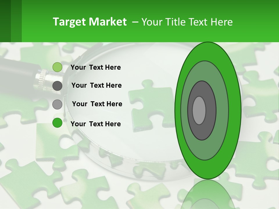A Magnifying Glass With A Piece Of Puzzle On It PowerPoint Template