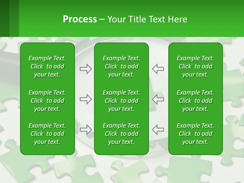A Magnifying Glass With A Piece Of Puzzle On It PowerPoint Template