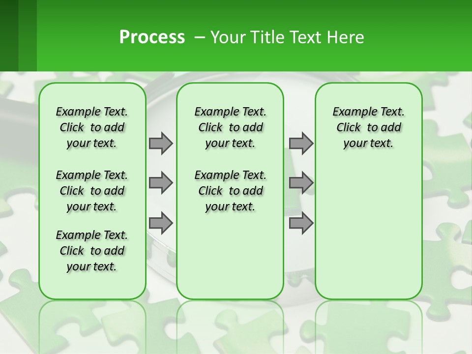 A Magnifying Glass With A Piece Of Puzzle On It PowerPoint Template