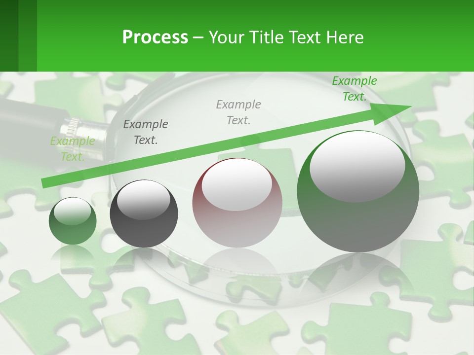 A Magnifying Glass With A Piece Of Puzzle On It PowerPoint Template
