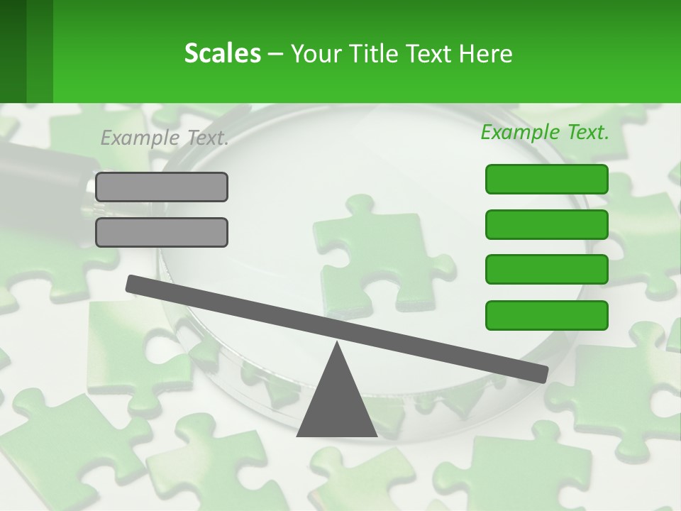 A Magnifying Glass With A Piece Of Puzzle On It PowerPoint Template