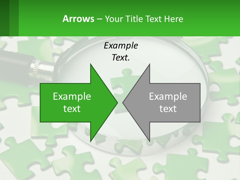A Magnifying Glass With A Piece Of Puzzle On It PowerPoint Template
