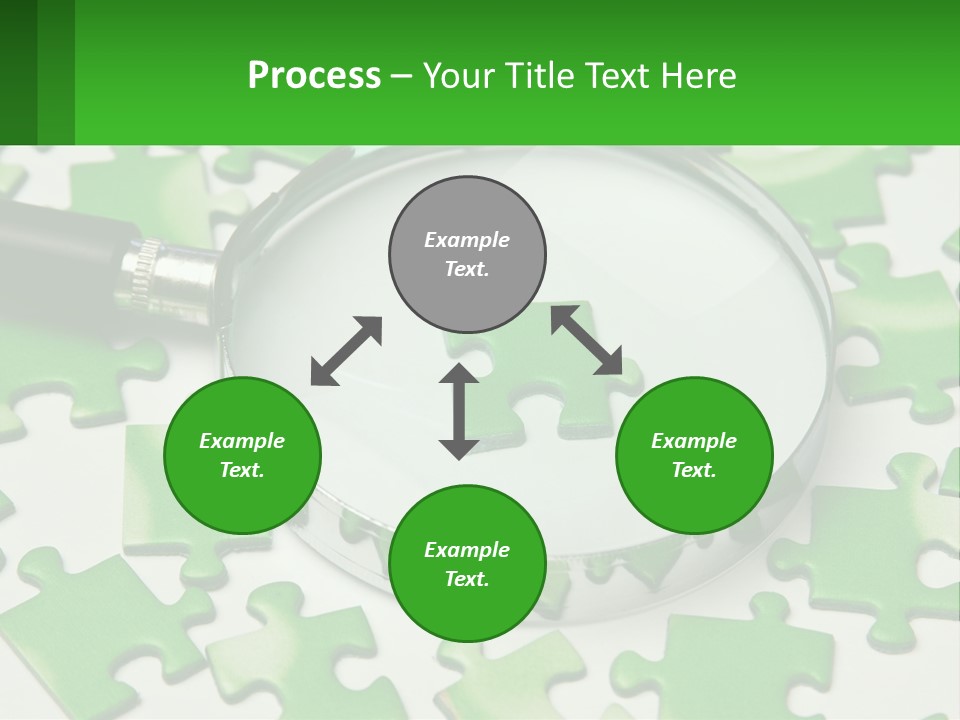 A Magnifying Glass With A Piece Of Puzzle On It PowerPoint Template