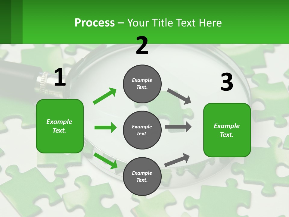 A Magnifying Glass With A Piece Of Puzzle On It PowerPoint Template