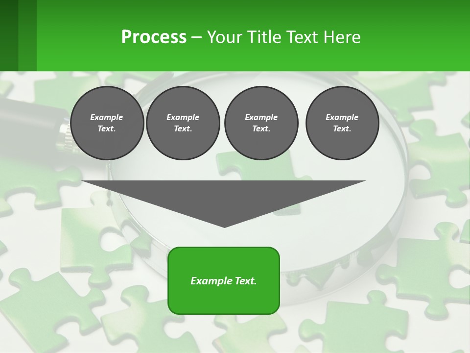 A Magnifying Glass With A Piece Of Puzzle On It PowerPoint Template