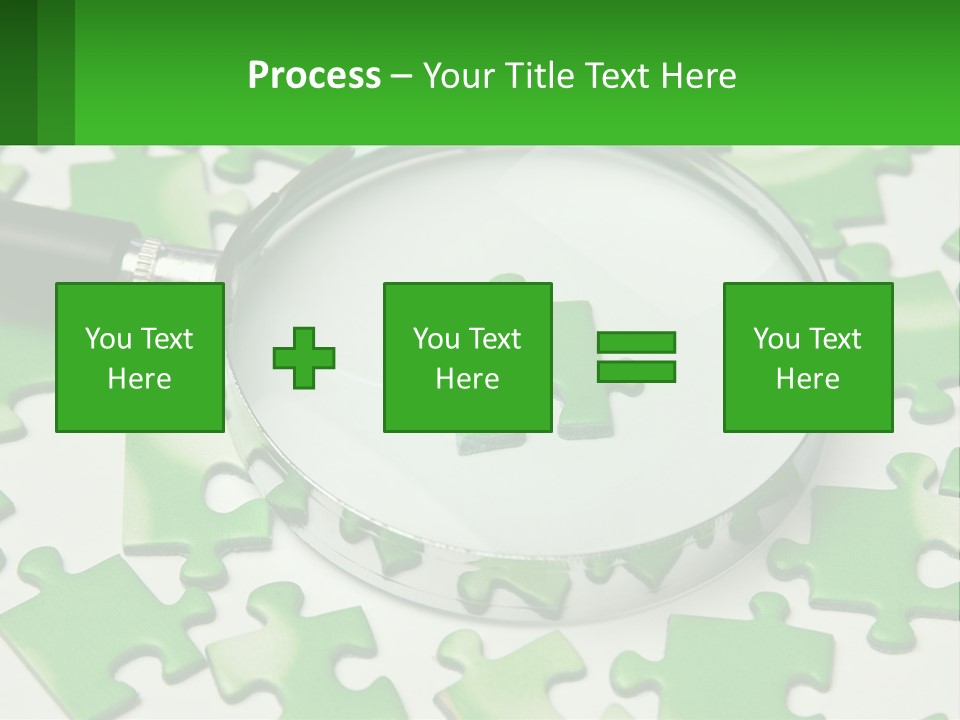 A Magnifying Glass With A Piece Of Puzzle On It PowerPoint Template