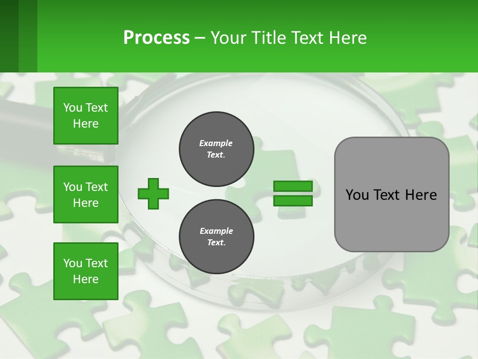 A Magnifying Glass With A Piece Of Puzzle On It PowerPoint Template