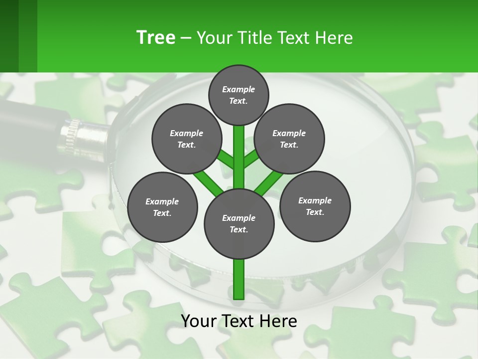 A Magnifying Glass With A Piece Of Puzzle On It PowerPoint Template