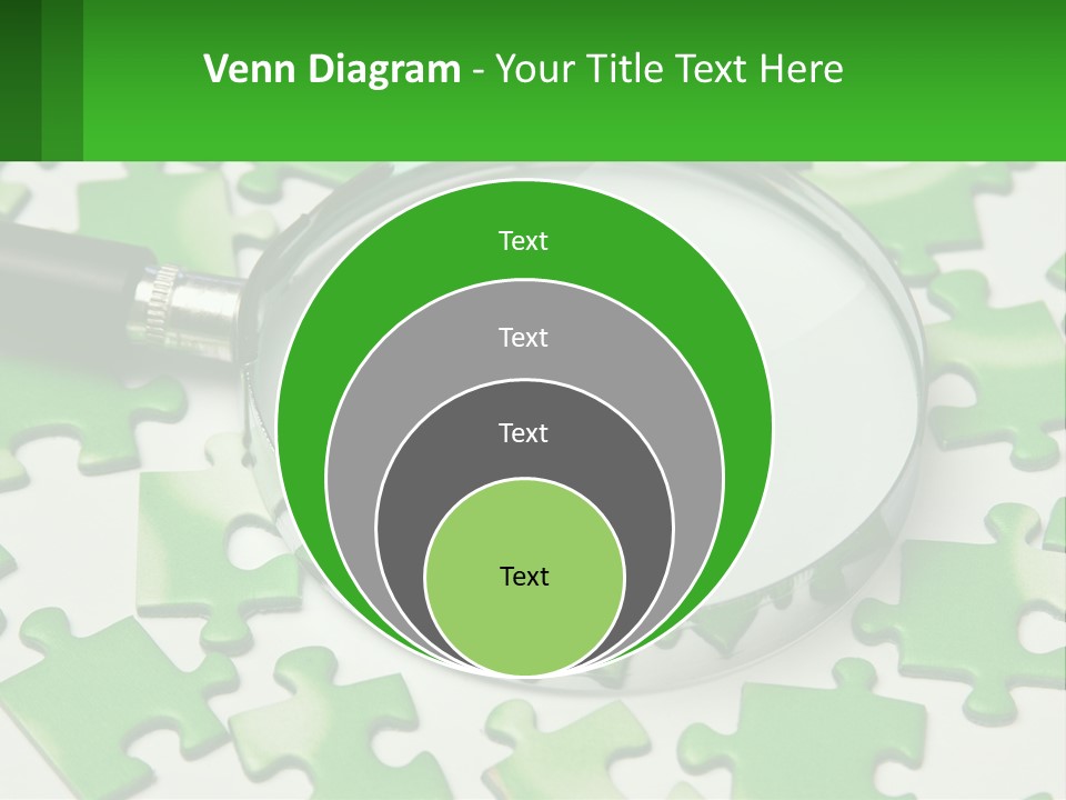 A Magnifying Glass With A Piece Of Puzzle On It PowerPoint Template