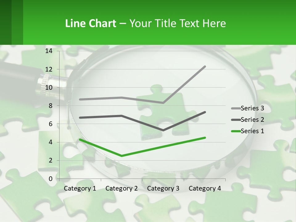 A Magnifying Glass With A Piece Of Puzzle On It PowerPoint Template