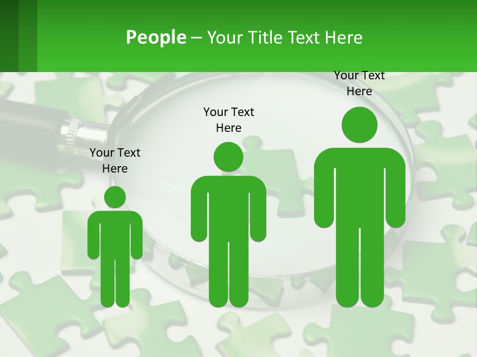 A Magnifying Glass With A Piece Of Puzzle On It PowerPoint Template