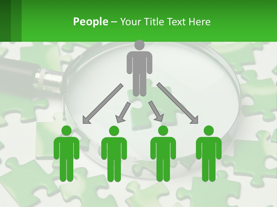 A Magnifying Glass With A Piece Of Puzzle On It PowerPoint Template